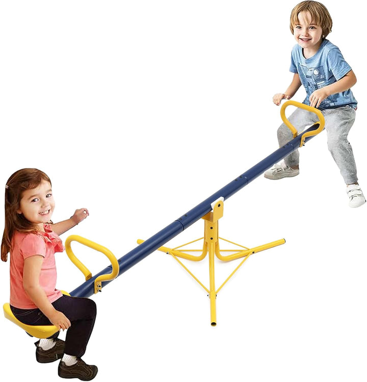 Teeter Totter,360 Degree Rotation Seesaw for Kids Outdoor for Ages 4-12, Sit and Spin Teeter Totter Kids Outdoor Play Equipment