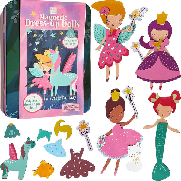 Magnetic Dress-Up Dolls for Girls Pretend Play Set, a Fairytale Fantasy Dress up Toy and Game for Ages 4, 5, 6, and 7 Years Old