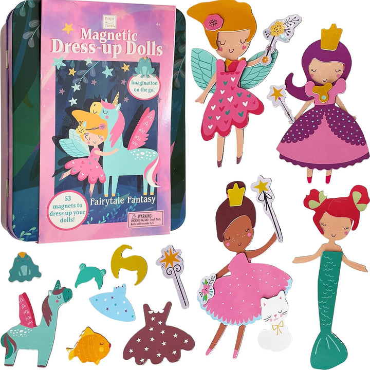 Magnetic Dress-Up Dolls for Girls Pretend Play Set, a Fairytale Fantasy Dress up Toy and Game for Ages 4, 5, 6, and 7 Years Old