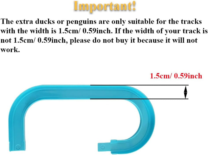 Extra Ducks for Slide Set, Accessory for Automatic Stair-Climbing Ducklings Cartoon Race Track, Escalator Toy, Fit the 1.5Cm/0.59Inch Track (6 Extra Ducks)