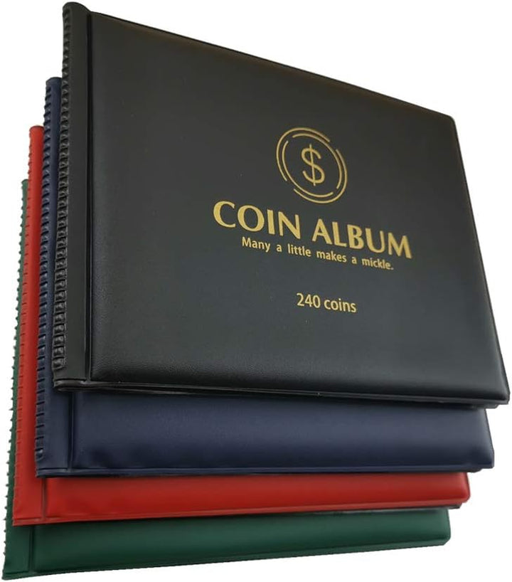 Coin Collection Holder Album for Collectors, 240 Pockets Coin Collection Book Office Supplies