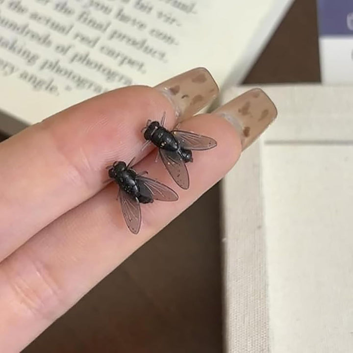 Realistic Fly Earrings, Simulation Mini Personalized Black Fly Earring, Realistic House Fly Earrings, Novelty Abstract Gift