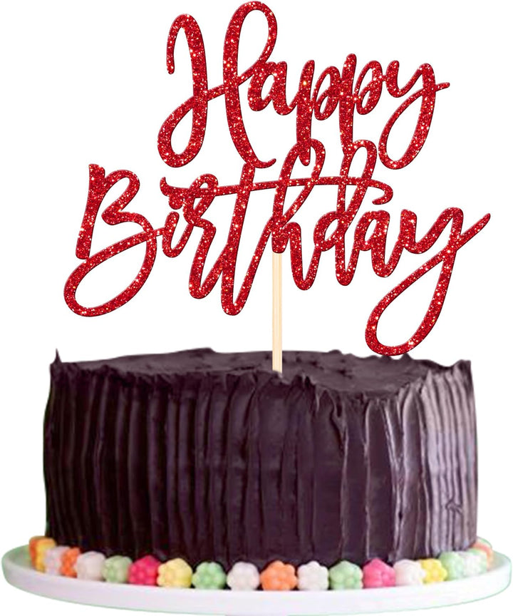 1 PCS Gold Happy Birthday & Anniversary Cake Topper