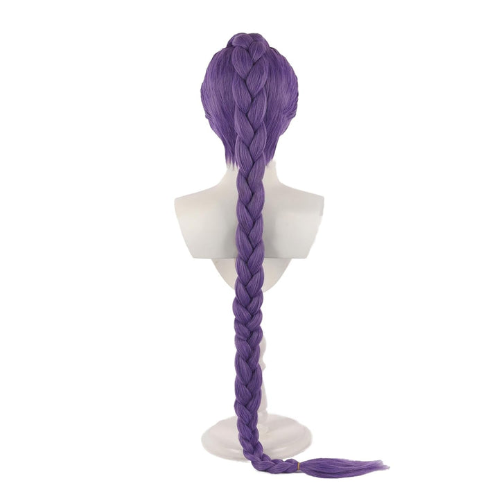 Anime Demon Hunters Costume Rumi Cosplay Wig Rumi Halloween Cosplay Wig Accessory Set (Rumi Purple + Bracelet + Hair Cap)