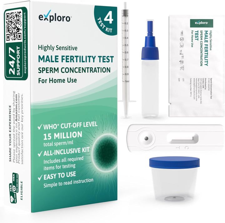 [1-Pack] Male Fertility Test Kit Clear Interpretation, Rapid Result of Sperm Test for Men, Home Test Kit for Sperm Check Fertility Test with Accurate Result in 10 Mins of Sperm Testing at Home