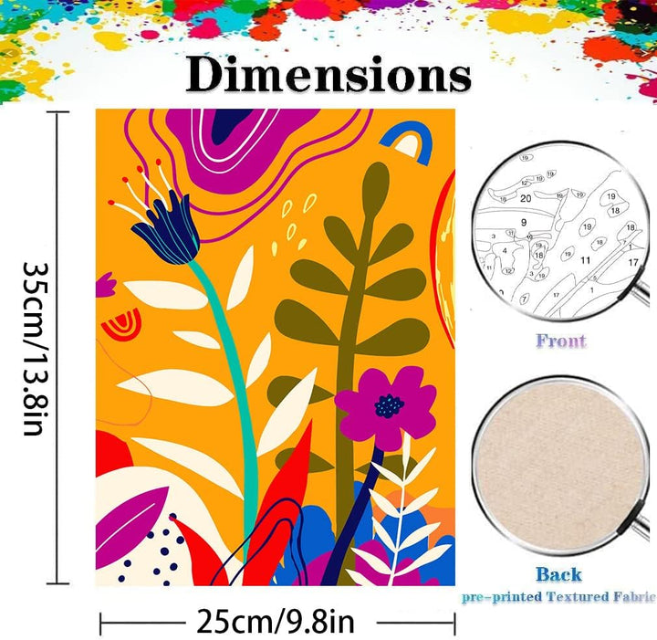 6 Pack Paint by Numbers for Adults- DIY Acrylic Painting Paint by Numbers Kits on Canvas without Frame, Simple Flower Oil Painting for Home Wall Decor 9.8X13.8Inch