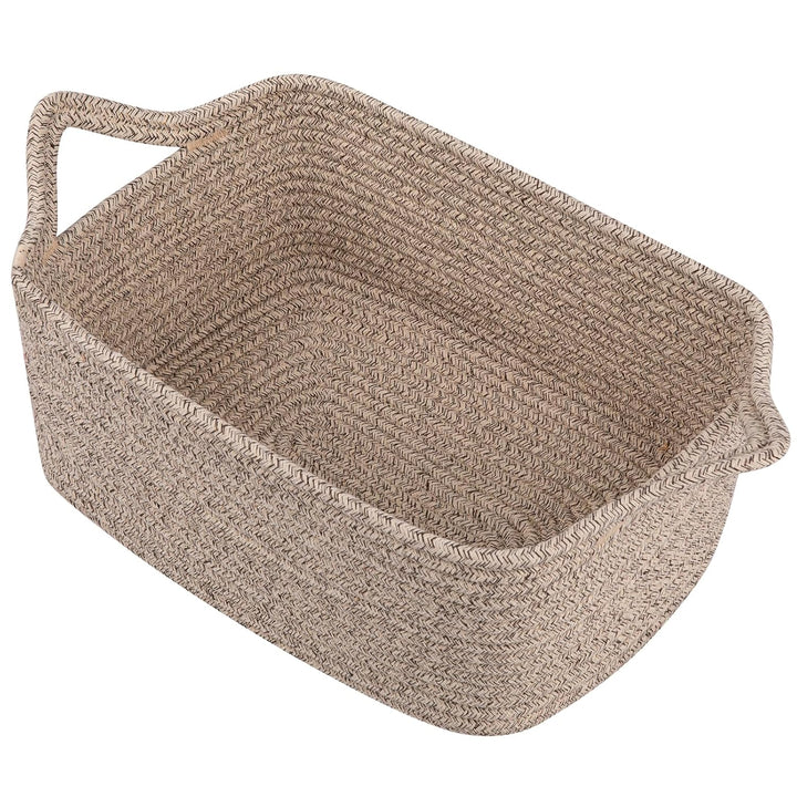 Woven Basket, Gift Basket Empty with Gift Bags and Ribbons, Rope Baskets for Baby Showers, Storage Baskets with Handles for Nursery, Pet Toy Organizer - White