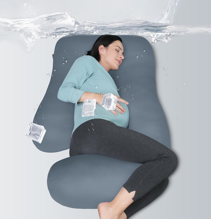 Pregnancy Pillows for Sleeping - U Shaped Full Body Maternity Pillow with Removable Cover - Support for Back, Legs, Belly, HIPS - 57 Inch Pregnancy Pillow for Women - Grey