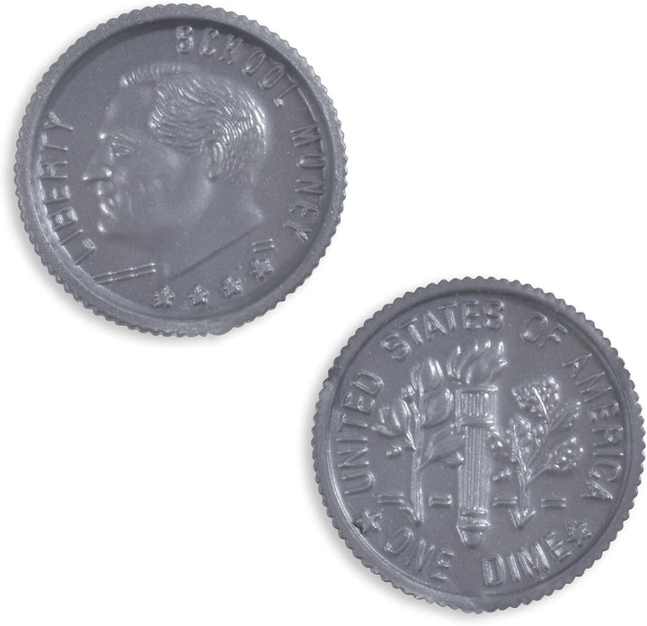 Play Coin Set - 30 Pennies, 20 Nickels, 20 Dimes, 20 Quarters and 4 Half-Dollars - Realistic Coins for Pretend Play