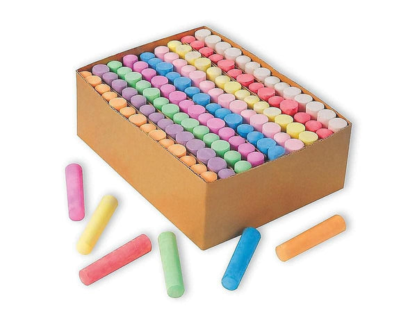 Giant Box of Jumbo Sidewalk Chalk, 126 Pieces, 9 Colors - Bulk Set Color Splash Outdoor Colored Chalk for Kids and Toddlers Ages 3+, Non-Toxic