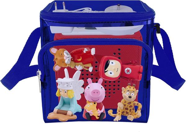 Carrying Case for Toniebox and Tonie Figures, Clear Bag Compatiable with Yoto Player and Cards, Toy Characters Storage Bag, Game Cards Holder, Blue
