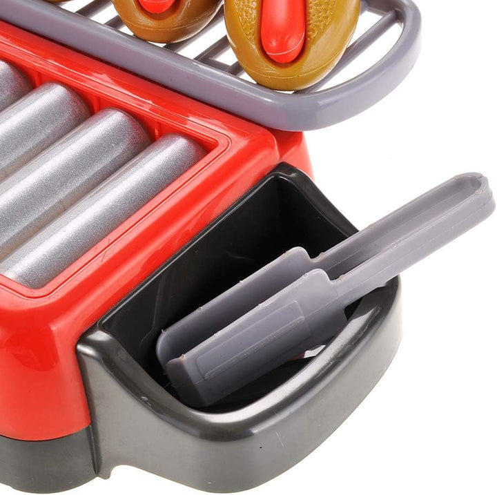 Hot Dog Roller Grill Play Set - Electric Stove Toy with Light & Sound | Pretend Play Kitchen Appliance for Kids | Fun Barbecue Food Toy for Toddlers