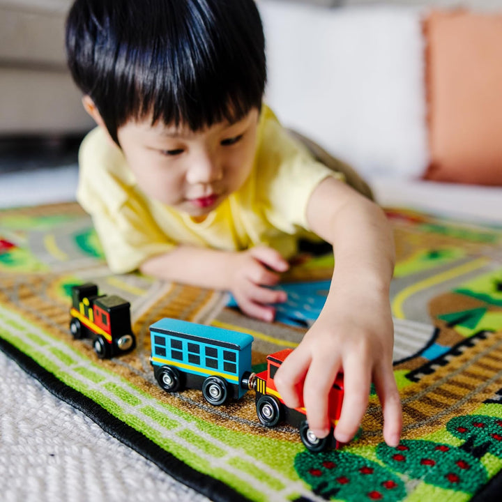 Wooden Magnetic Train Cars - 8 Piece Educational and Skill-Building Wooden Toy for Boys and Girls
