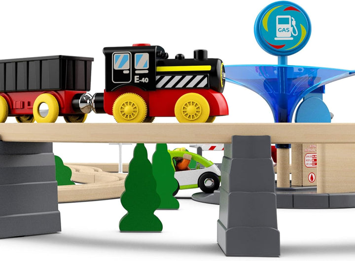Battery Operated Locomotive Train, Magnetic Trains Toy for Wooden Tracks, Motorized Train Compatible with Thomas, Brio, Chuggington, Melissa & Doug