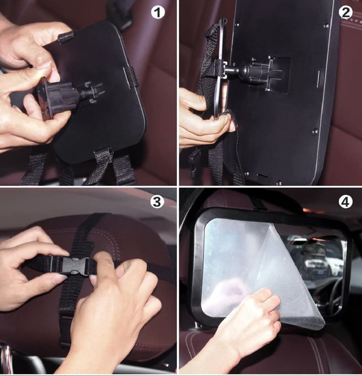 Baby Car Mirror, Rear Facing Car Seat Mirror Safety for Infant Newborn, Baby Mirror with Wide Rearview & 360° Rotation, Shatterproof & Easy Assembled Crash Tested