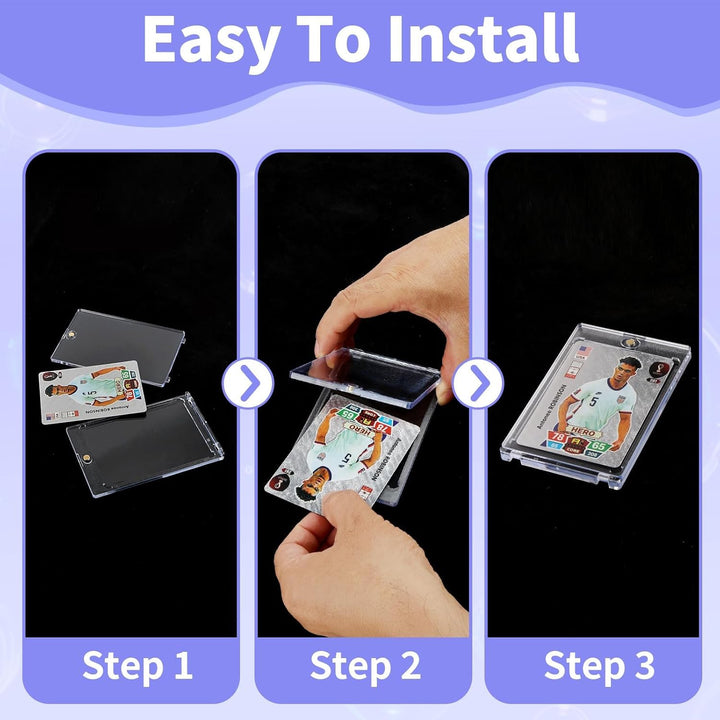 Magnetic Card Holders for Trading Cards, 8 Pack 35Pt Sports Card Holder, UV Protection Plastic Hard Card Protector Clear Card Slabs for Collectible Baseball Cards, Game Cards