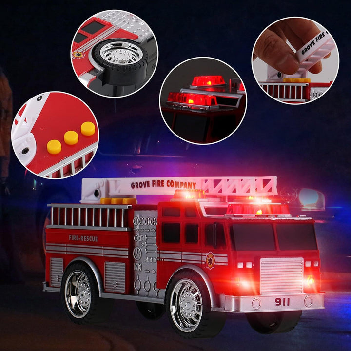 3-In-1 True Hero Emergency Rescue Vehicles Kids Toy Cars Playset - Ambulance, Fire Truck and Police Car with 3-Button LED Light and Sound Effects