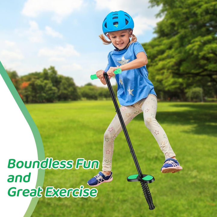 Pogo Stick for Kids Age 6 and Up, Suitable for 50-120 Lbs, Pogo Stick with Easy Grip Handle & Non-Slip Peg for Beginner Exercise Balance, Great Gift for Boys and Girls