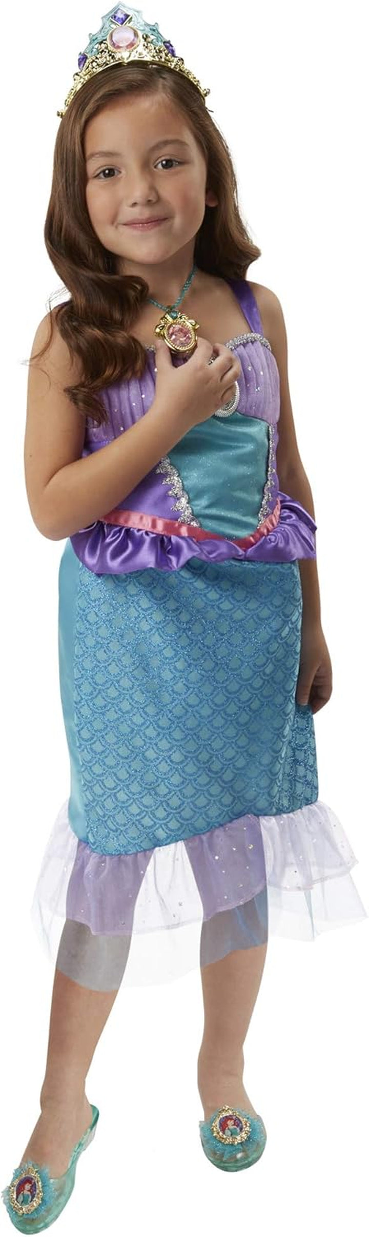 Ariel Sing & Shimmer Musical Dress – Sparkling Costume with Built-In Music, Ages 3–6, Size 4–6X – Amazon Exclusive