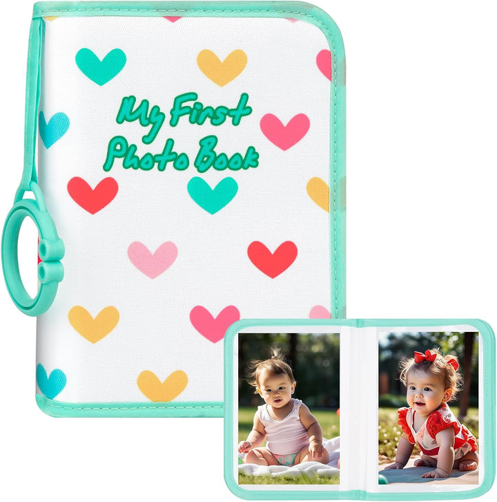 Baby Photo Book Holds 21 4X6 Photos, My First Photo Album for Baby or Toddler, "Love" Baby Photo Book Soft No Hard Edges, Cute Book Gift for Baby Shower Newborns Family Photos (Pink)