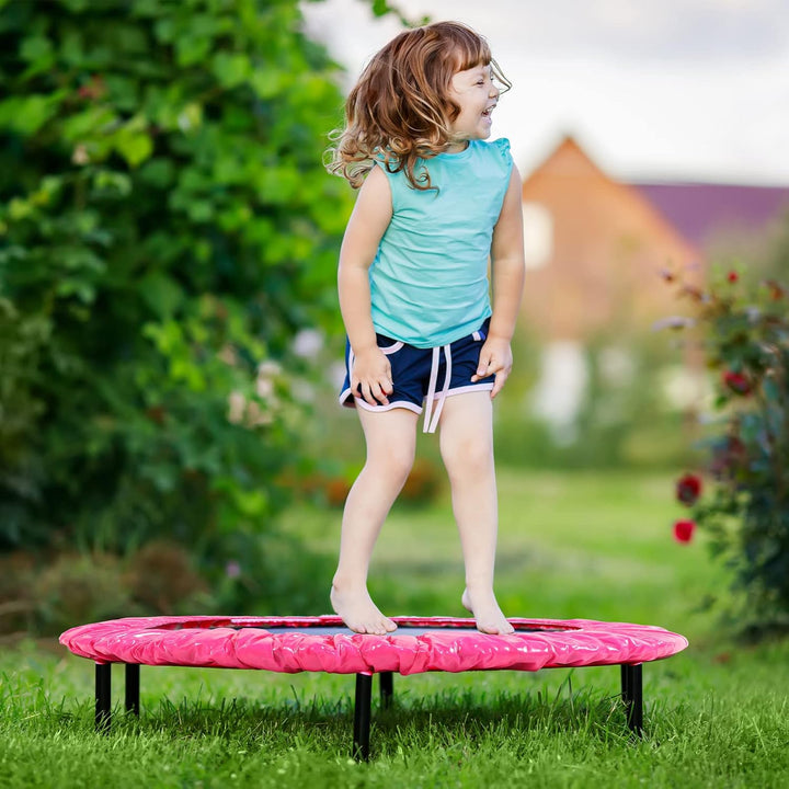 Trampoline Spring Cover round Trampoline Replacement Pad Waterproof Serviceable 40 Inch Safety Cover for Kids Men Women Indoor Home Fitness, Hot Pink