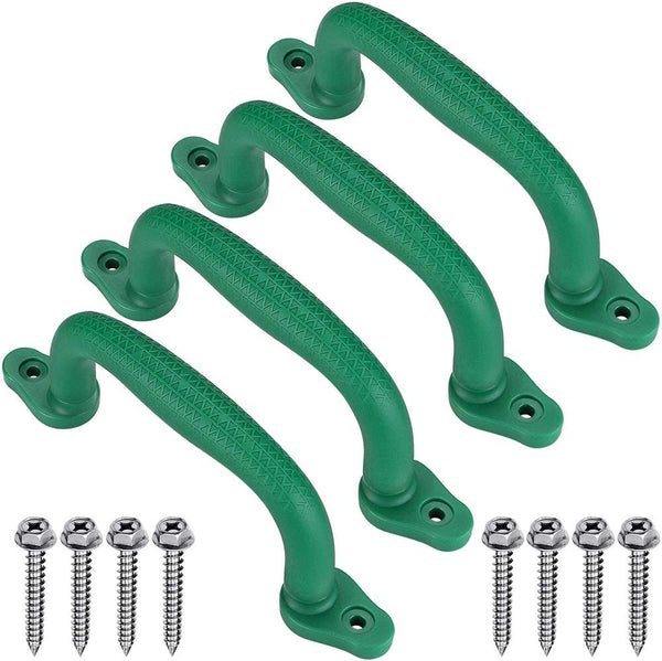 Set of 4 Safety Playground Handles,Swing Set Kids Safety Hand Grips for Playset, Climbing Frame, Play House,Climbing Frame, Play House Handles(Green)