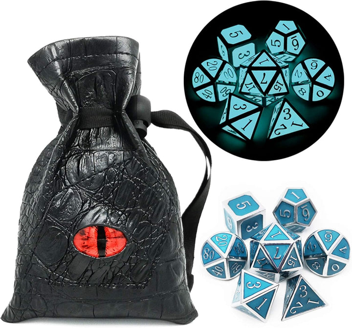 Bloodstained Metal DND Dice Set Blood Polyhedral D&D Dice Compatible with Dungeons and Dragons Gift TTRPG Antique Metal Halloween Dice