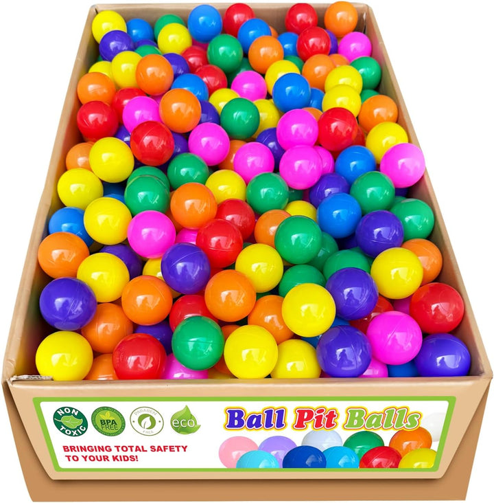 200/500/1000/2000 Count Plastic Soft Plastic Ball Pit Balls Colorful Play Pit Balls for Pet Dogs Ball Pit 2.2" Large Phthalate Free Bpa Free Balls for Toddlers 1-3 Baby Kids