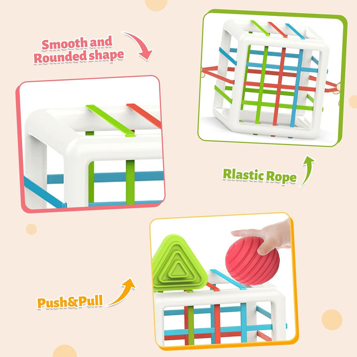Montessori Toys for 1 Year Old, 6 Pc Multi Sensory Shape, Toddler Developmental Learning Birthday Gifts, Baby Toys 12 Month