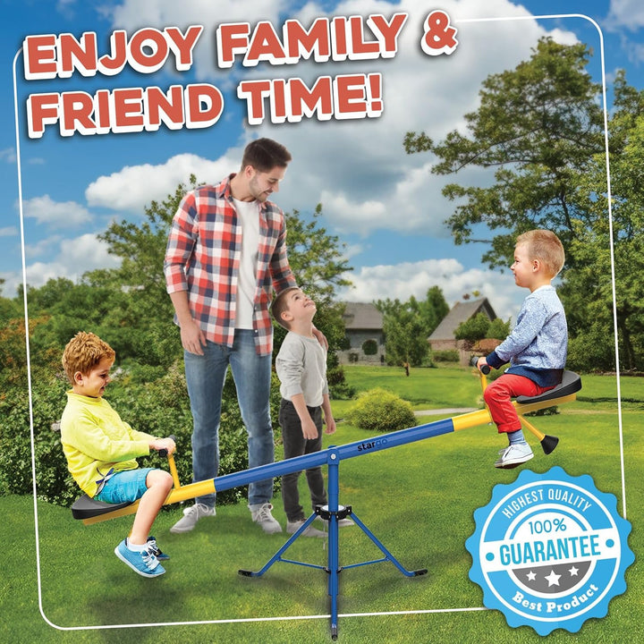 Swivel Teeter Totter Indoor for Toddlers Age 2-5, 360 Seesaw Frame Expands for Kids Outdoors for Ages 4 5 6 7 8 9 10, outside Toys Playground Equipment