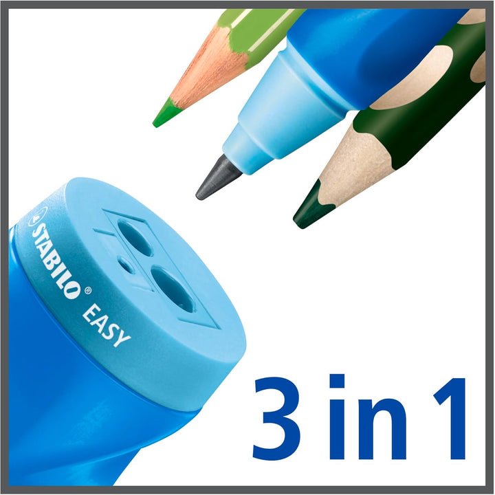 Ergonomic Container Sharpener -  Easysharpener - 3 in 1 - Left-Handed - Blue