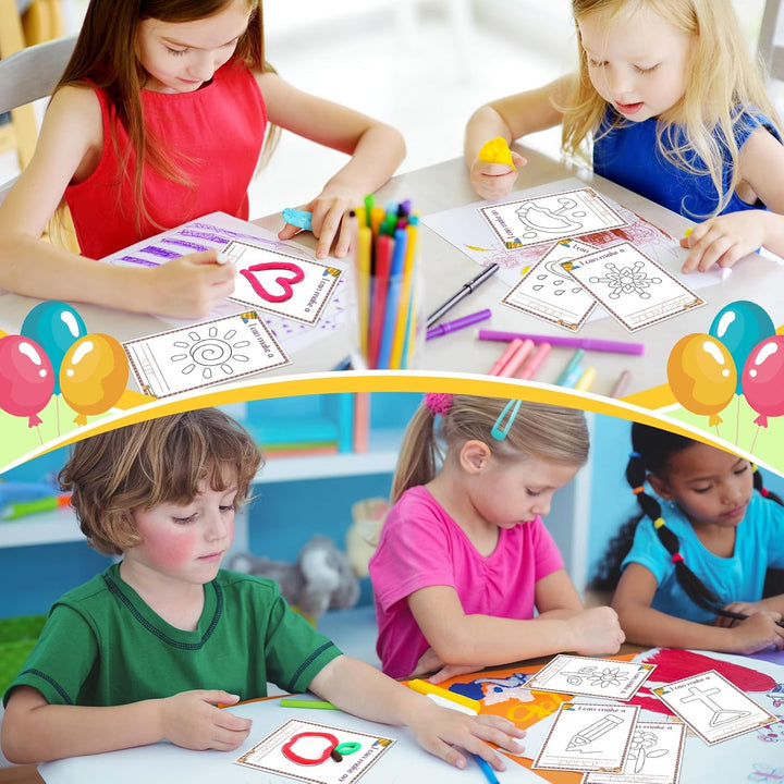 72 Pcs Alphabet & Shape Play Dough Mat for Toddler Rainbow Star Flower Play Mats Card for Clay or Dough Preschool Learning Accessories for Toddler Kid 2-6 Years Back to School Classroom