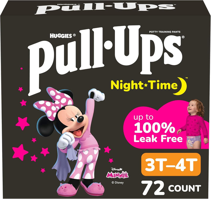 Girls' Night-Time Potty Training Pants, Size 4T-5T Overnight Training Underwear (38-50 Lbs), 52 Ct