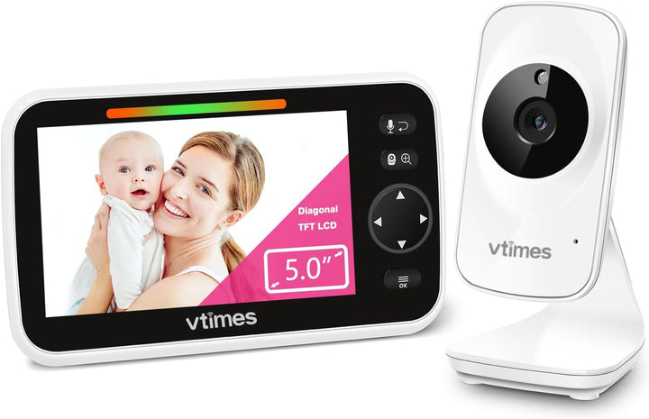 Baby Monitor with Camera and Audio, Video Baby Monitor No Wifi Night Vision 2.4" LCD Screen Portable Baby Camera Monitor Alarm Lullaby Temperature Sensor and 1000Ft, Ideal for Baby/Elderly/Pet