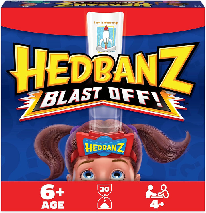 , Hedbanz 2023 Edition with New Cards, Picture Guessing Board Game, for Family & Kids, 2-6 Players, for Ages 6 & Up