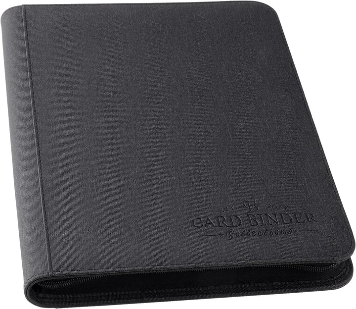 9 Pocket Card Binder, Premium Zip Trading Card Binder, 540 Double Sided Pocket PU Collection Binder, Collector Album, Card Folder for MTG, TCG, Sports Cards (Black)