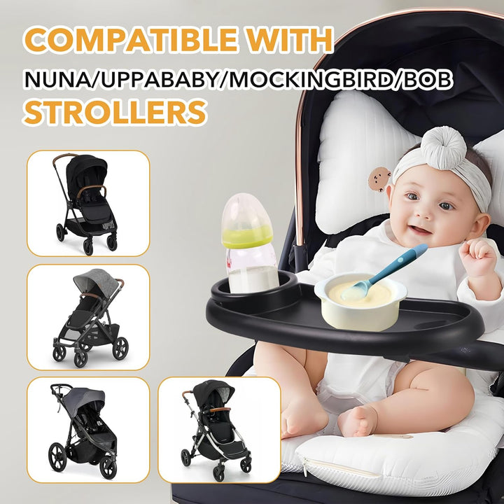 Snack Tray Compatible with Nuna,Snack Tray for Stroller Compatible with Nuna,3 in 1 Snack Tray Attachment Compatible with Nuna with Phone Holder and Cup Holder