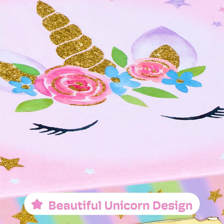 Enchanting Unicorn Musical Jewelry Box for Girls - Sparkling Rainbow Design Music Box with 2 Pullout Drawers to Store Earrings, Necklace and Bracelets - Plays the Beautiful Dreamer Tune