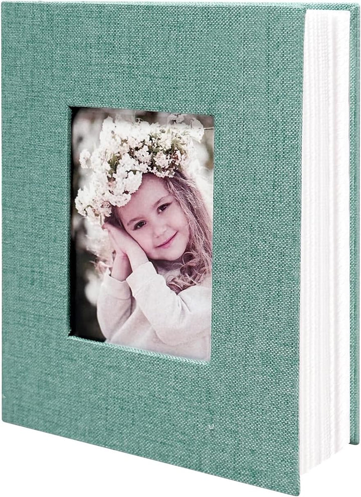 Photo Album 4X6 100 Pockets, Linen Cover Top Loader Vertical, Slip-In Picture Grey Pockets Albums for Wedding, Family, Anniversary, Baby, Vacation