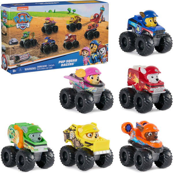 : Rescue Wheels, 6-Piece Pup Squad Racers, Toy Cars Gift Set, Kids Toys for Boys & Girls Ages 3 and Up