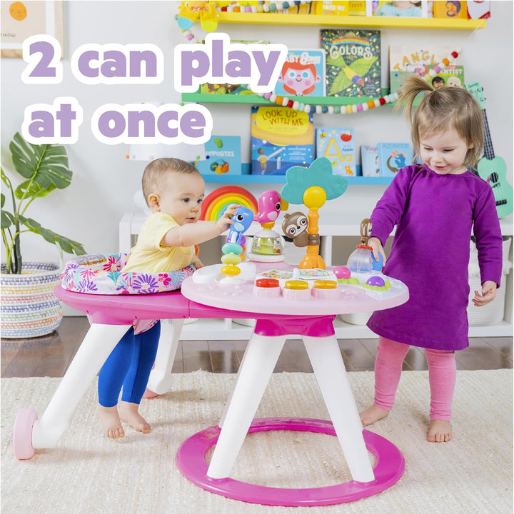 around We Go 2-In-1 Baby Walker, Discovery Activity Center and Table, Tropic Coral, Ages 6 Months+