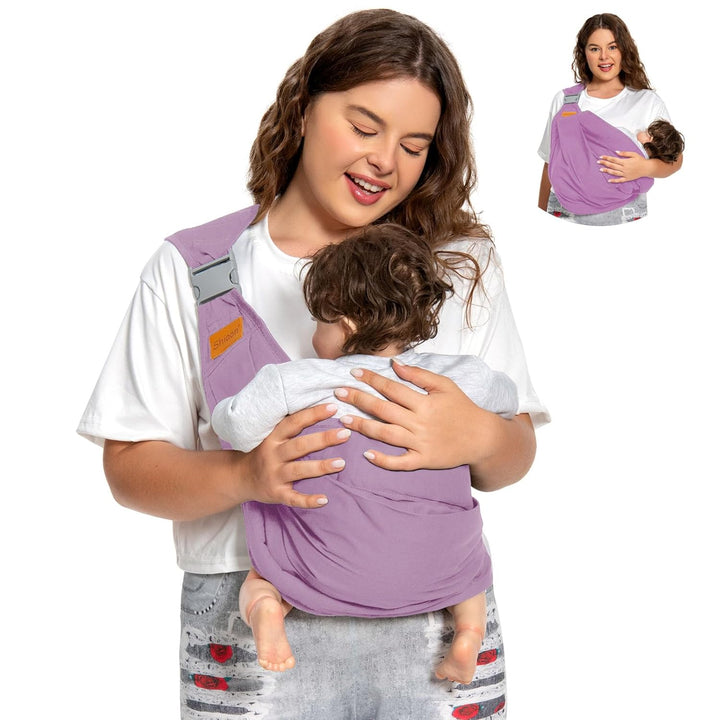 Baby Sling Carrier, Baby Carrier Newborn to Toddler(7-45Lbs), Toddler Carrier with Safety Buckle, One Shoulder Adjustable Shoulder Strap, One Size Fits All, Grey