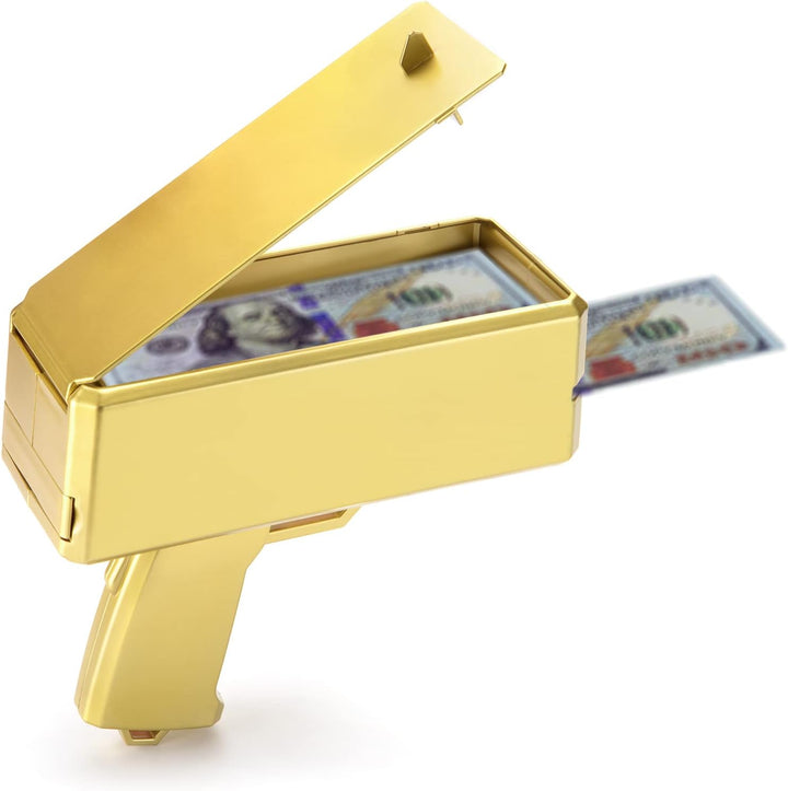 Gold Money Guns Shooter, Super Money Gun Make It Rain Toy Gun, Handheld Spary Cash Gun for Game Movies Party Supplies(Golden)
