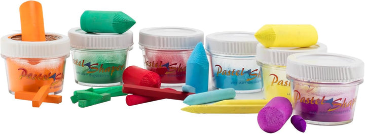 Pastel Sharpener & Shaper with Storage Jar Shapes Soft Pastels to a Point or Shape - Complete Set with Wire Brush, Mesh Funnel & Storage Jars