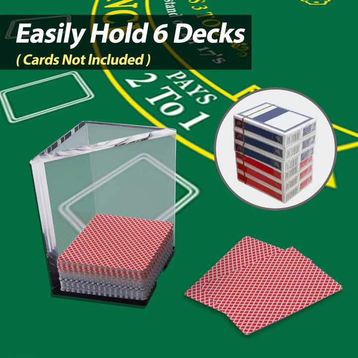 GSE Blackjack Game Combo Set with Blackjack Layout Felt, 6-Deck Automatic Card Shuffler, 6-Deck Dealer Shoe and Discard Holder Tray, 5 Cut Cards. - Great for Family, Casino Game Night