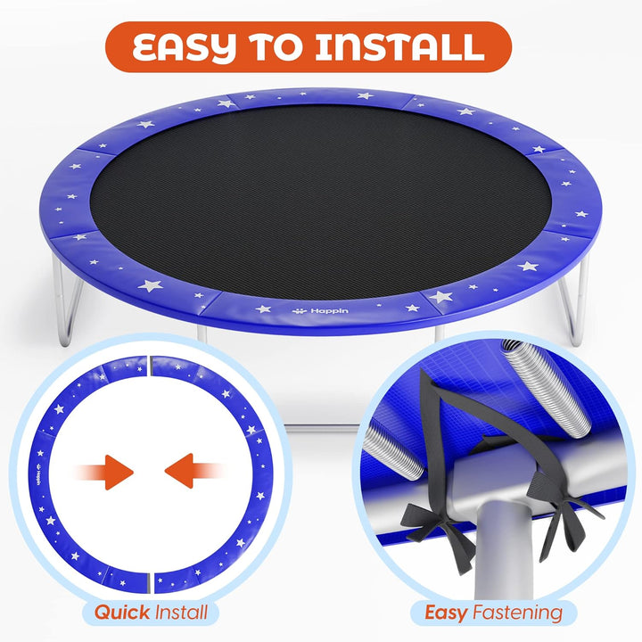 ® Trampoline Spring Cover Super Thick, Universal Fit 12FT/14FT/15FT -Trampoline Pad Replacement Stars Design, Waterproof, Tear & UV Resistant, Trampoline Pad Replacement for Ultimate Safety