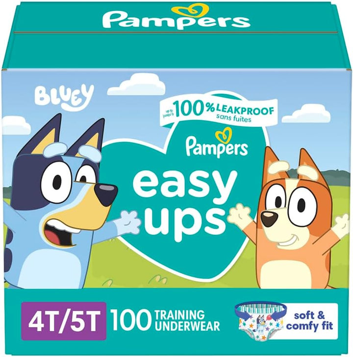Training Pants - Easy Ups Boys & Girls Bluey - Size 3T-4T, 124 Count, Children'S Potty Underwear (Packaging May Vary)