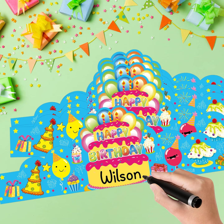 Pack of 36 Birthday Crowns for Kids - Colorful Paper Party Hats for Students Classroom School VBS Party Supplies