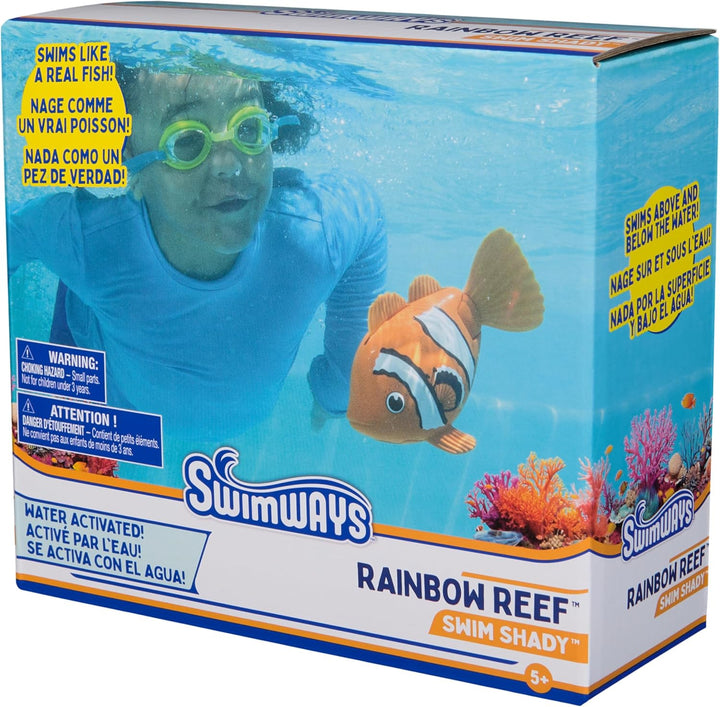 Rainbow Reef Fish Toy, Kids Swimming Accessories & Water Toys, Learn to Swim Pool Toys for Kids Ages 5 & Up, Batteries Included, Swim Shady