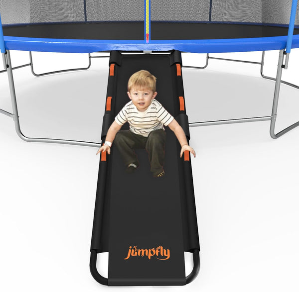 Trampoline Slide Ladder Universal Trampoline Ladder with Handles Strong Tear Resistant Fabric Trampoline Accessories for Kids Toddler Climb up & Slide Down, Orange